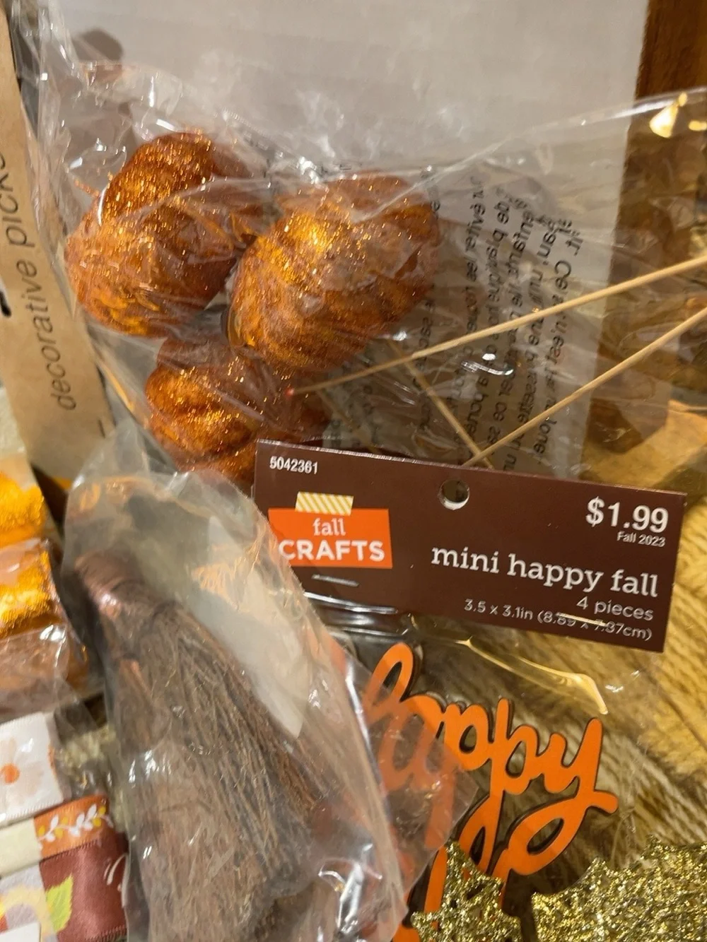 Harvest Floral & Pumpkin Craft Kit - Orange Fall Decorations